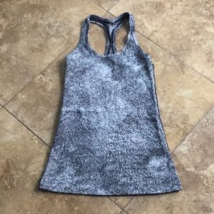 Rare Lululemon black & white/Lt Gray marbled tank!